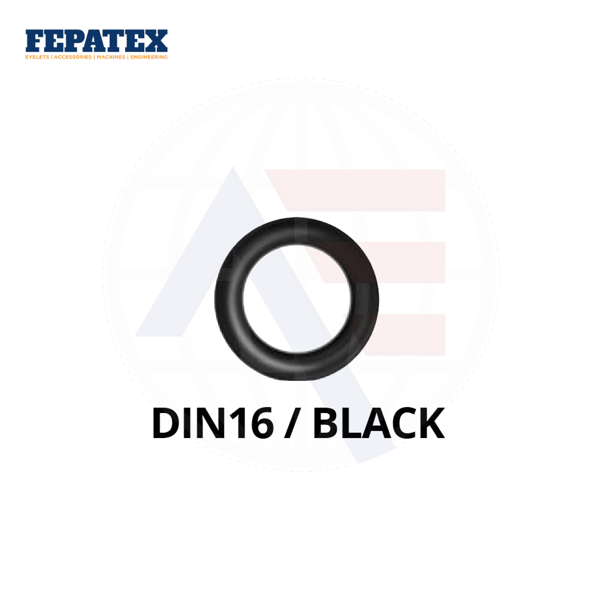 Fepatex Din 16Mm Eyelets (Pack Of 1000) Brass / Black