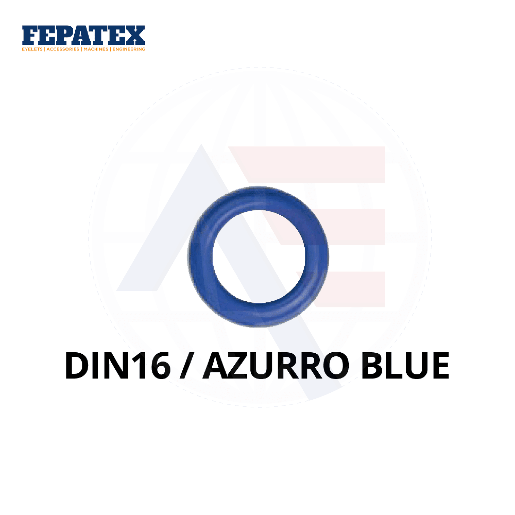 Fepatex Din 16Mm Eyelets (Pack Of 1000) Brass / Blue